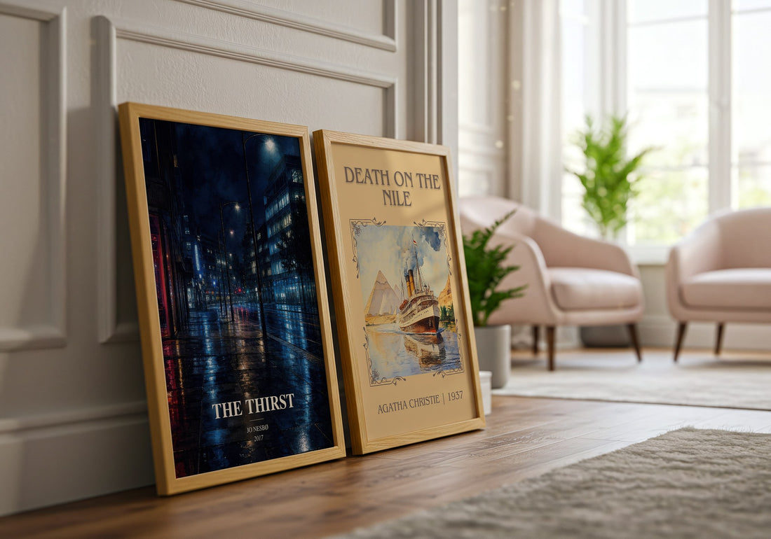 The Thirst watercolour print framed by window – literary home decor