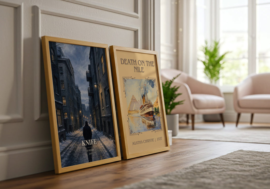 Knife watercolour print framed by window – literary home decor