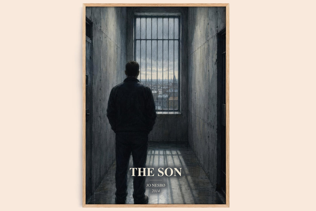 The Son watercolour book poster by Jo Nesbø – framed literary art print