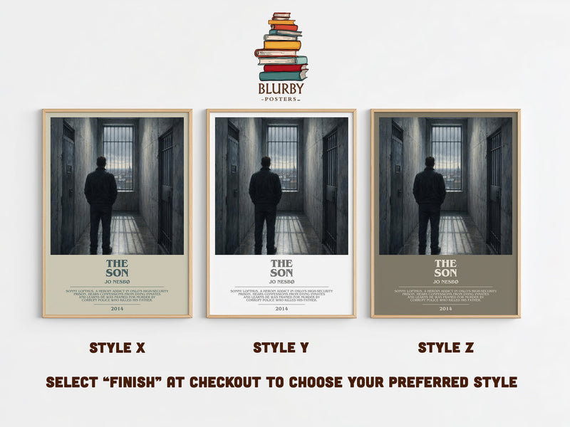 The Son bookish print in frame leaning in hallway – crime wall art