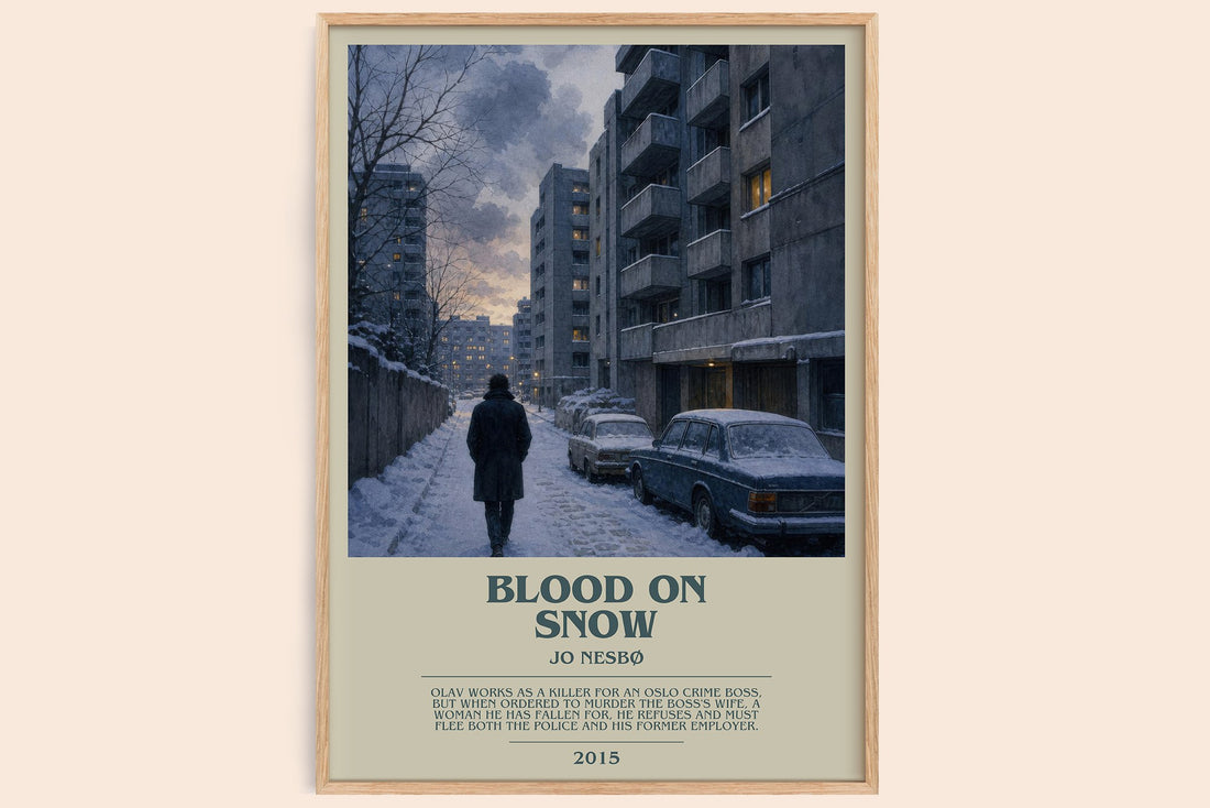 Blood on Snow bookish book poster by Jo Nesbø – framed literary art print