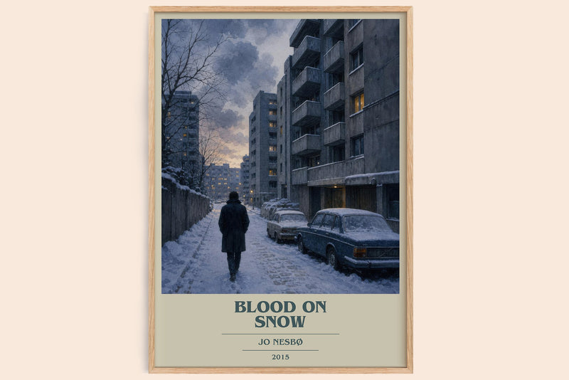 Blood on Snow book cover book poster by Jo Nesbø – framed literary art print