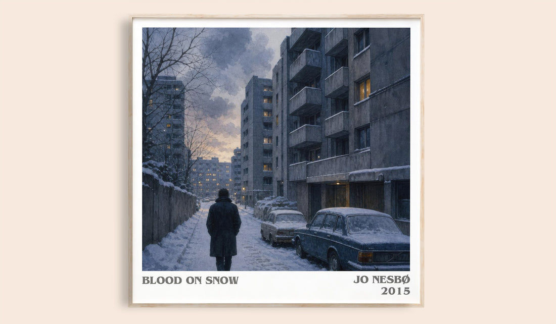 Blood on Snow literary book poster by Jo Nesbø – framed literary art print