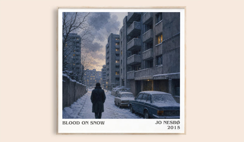 Blood on Snow literary book poster by Jo Nesbø – framed literary art print