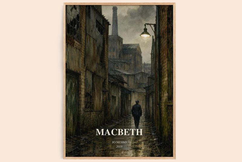 Macbeth watercolour book poster by Jo Nesbø – framed literary art print