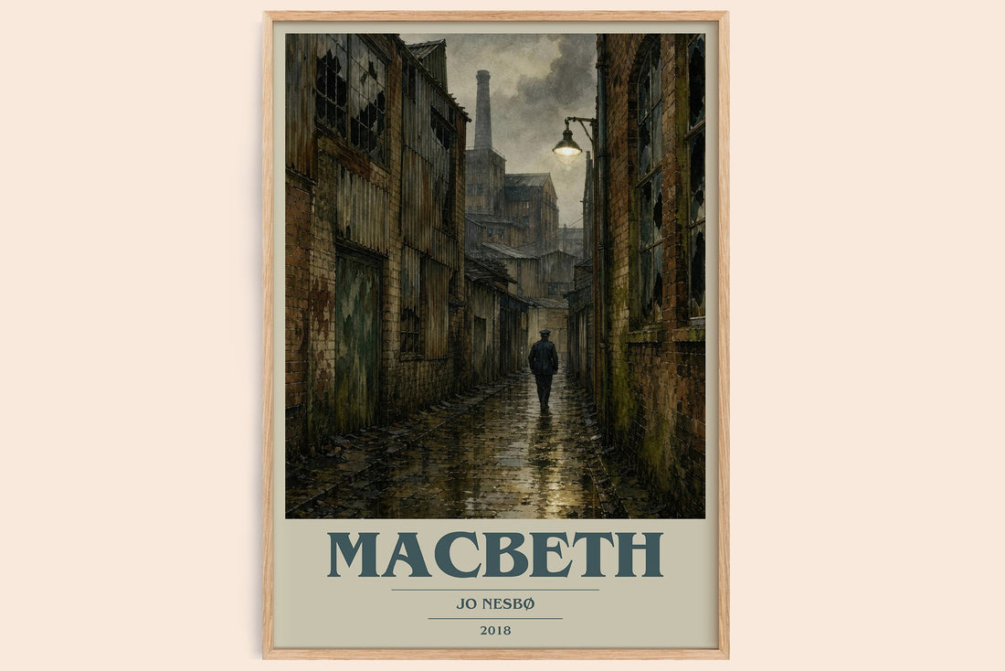 Macbeth book cover book poster by Jo Nesbø – framed literary art print