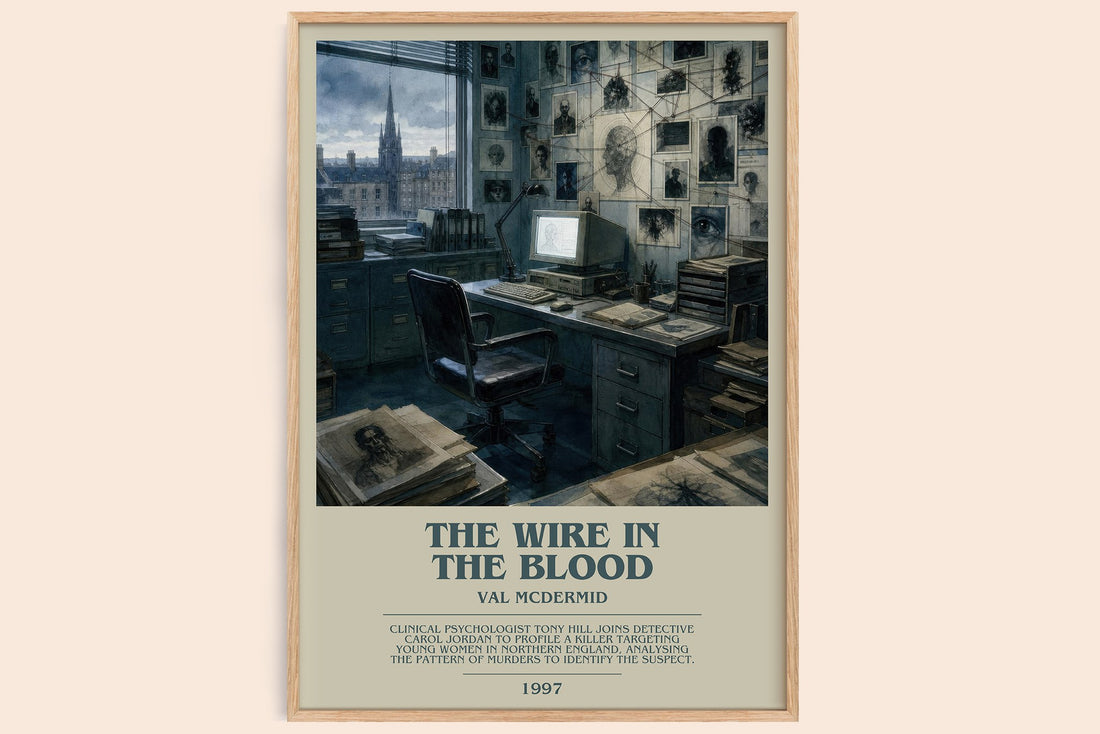 The Wire in the Blood bookish book poster by Val McDermid – framed literary art print