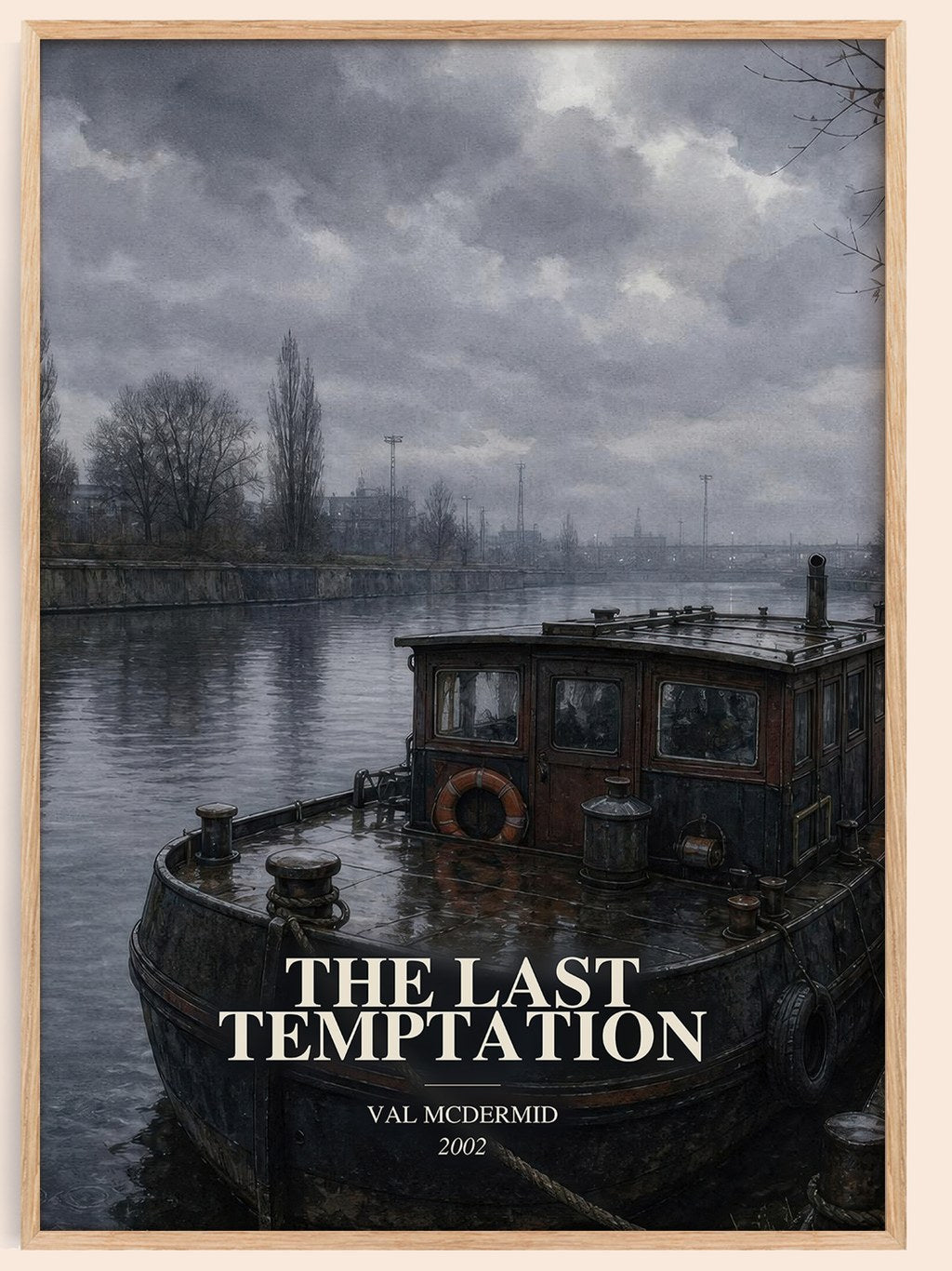 The Last Temptation watercolour book poster by Val McDermid – framed literary art print