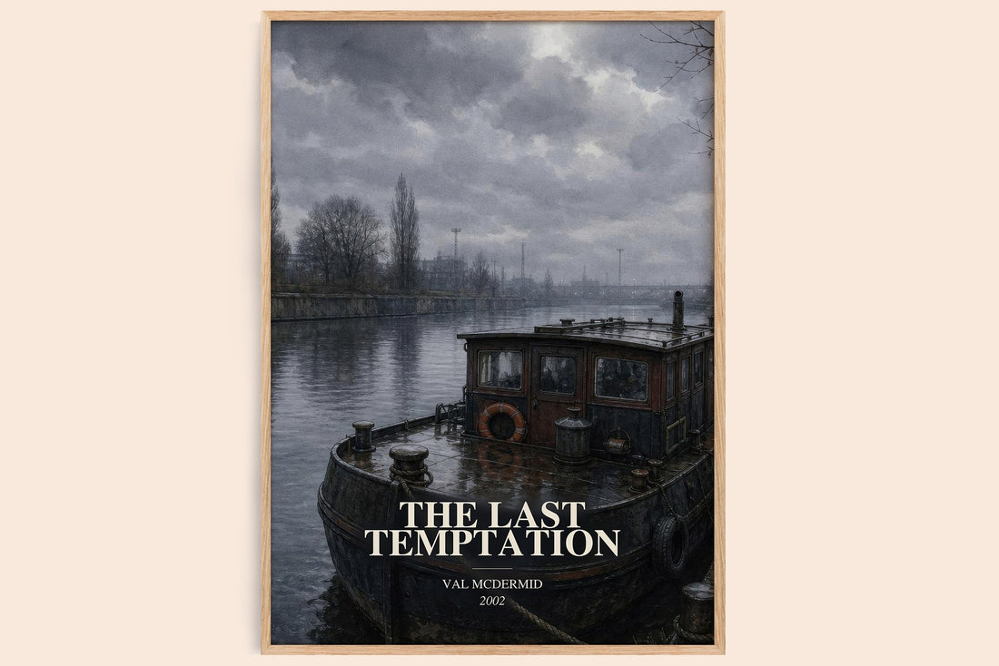 The Last Temptation watercolour book poster by Val McDermid – framed literary art print