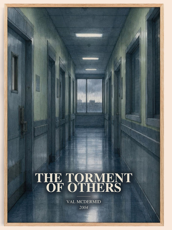 The Torment of Others watercolour book poster by Val McDermid – framed literary art print