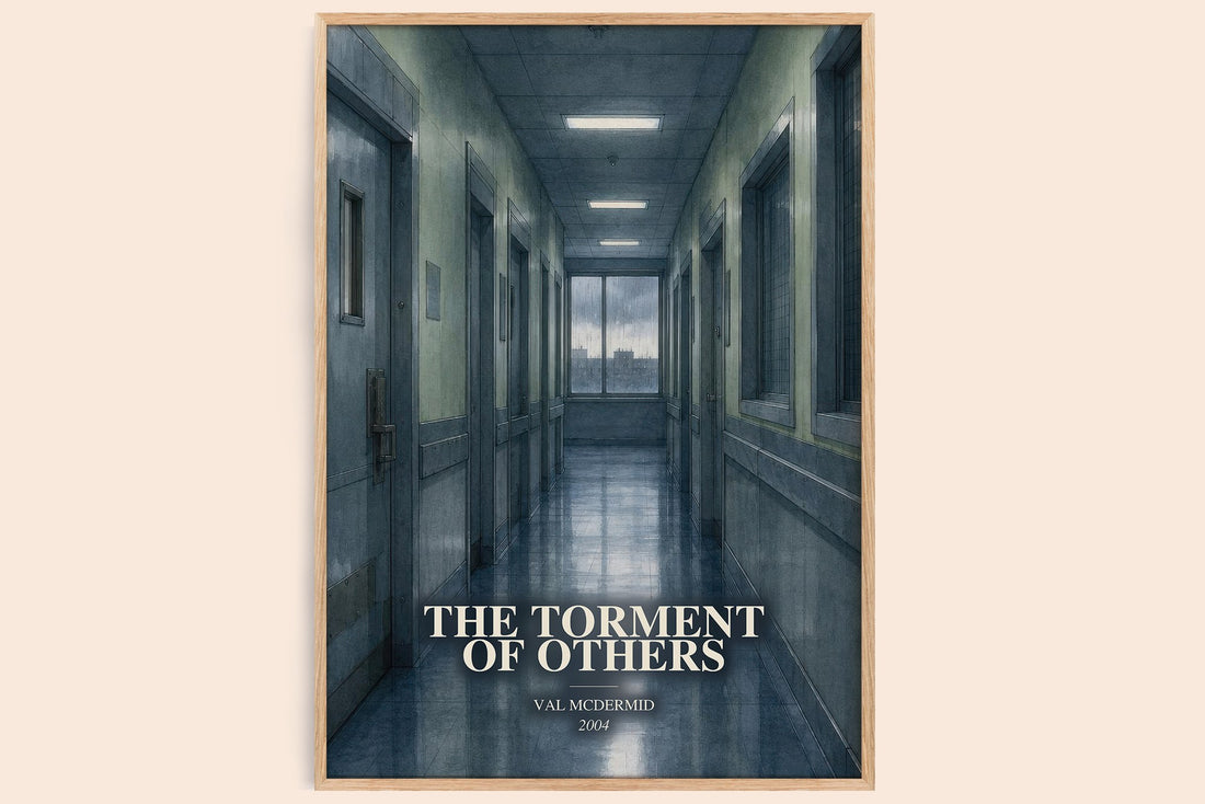 The Torment of Others watercolour book poster by Val McDermid – framed literary art print