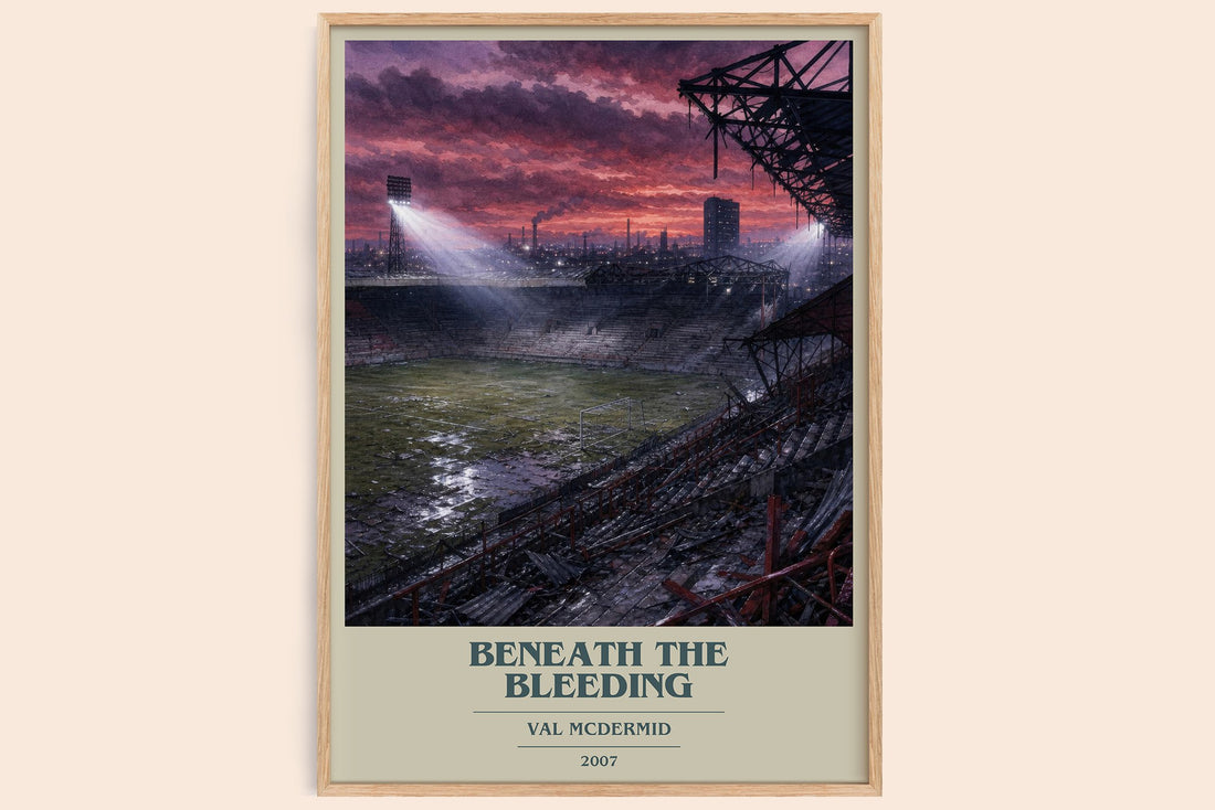 Beneath the Bleeding book cover book poster by Val McDermid – framed literary art print