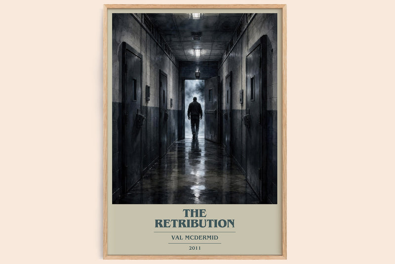 The Retribution book cover book poster by Val McDermid – framed literary art print