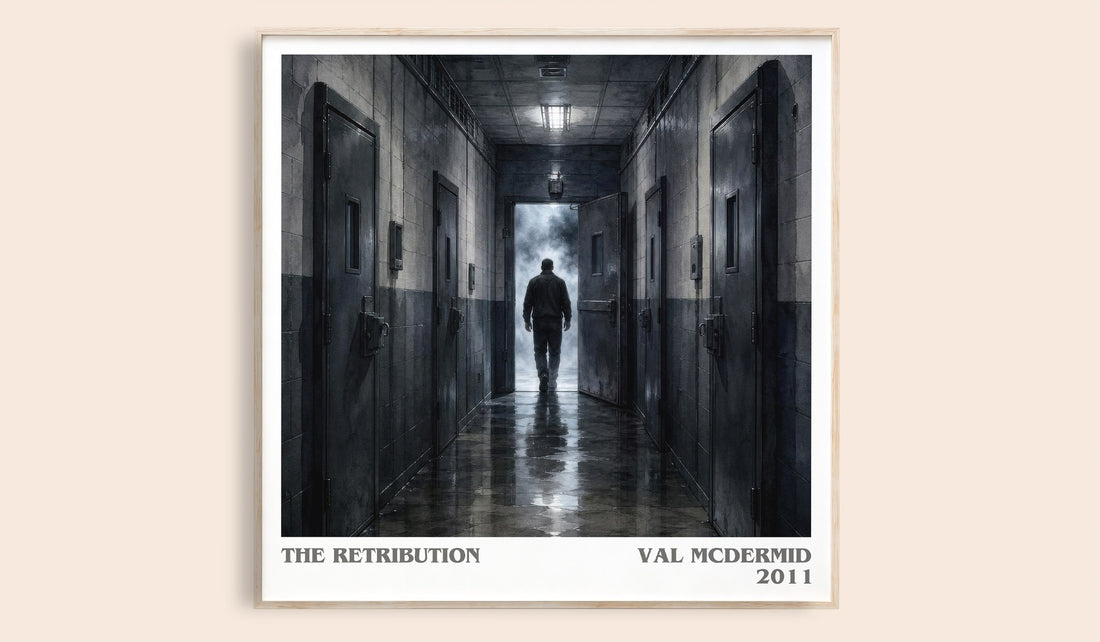 The Retribution literary book poster by Val McDermid – framed literary art print