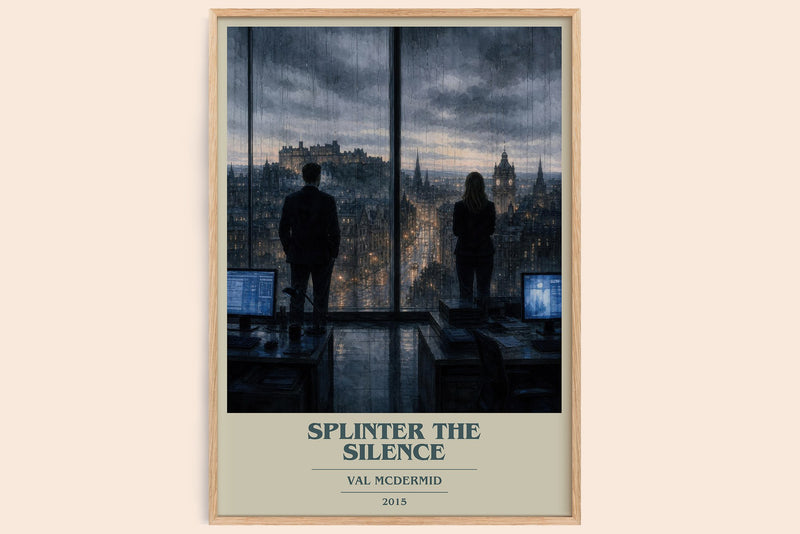 Splinter the Silence book cover book poster by Val McDermid – framed literary art print