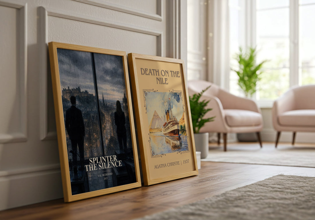 Splinter the Silence watercolour print framed by window – literary home decor