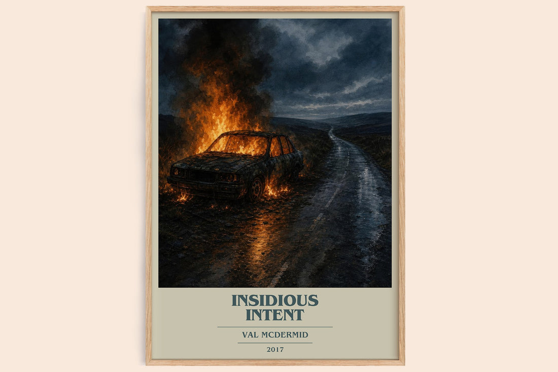 Insidious Intent book cover book poster by Val McDermid – framed literary art print