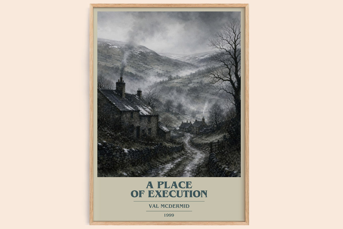 A Place of Execution book cover book poster by Val McDermid – framed literary art print