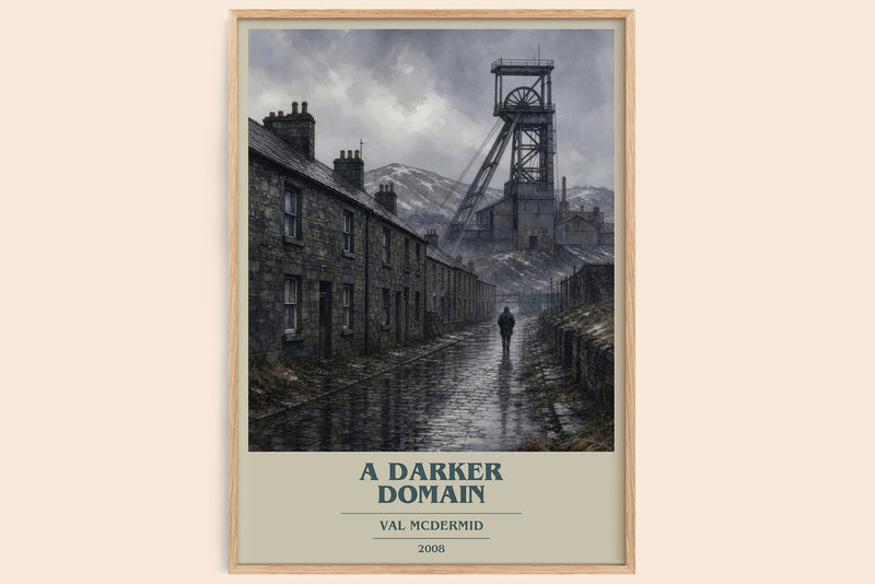 A Darker Domain book cover book poster by Val McDermid – framed literary art print