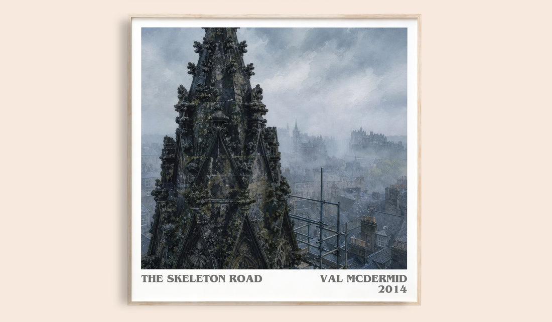 The Skeleton Road literary book poster by Val McDermid – framed literary art print
