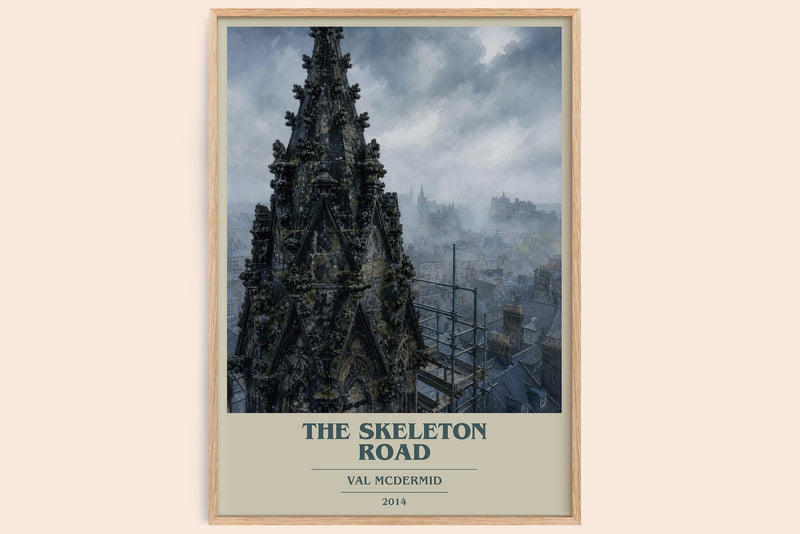 The Skeleton Road book cover book poster by Val McDermid – framed literary art print