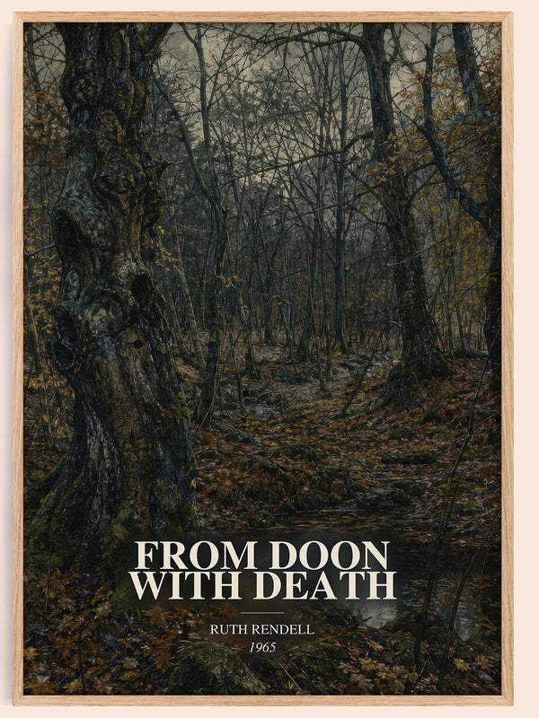 From Doon with Death watercolour book poster by Ruth Rendell – framed literary art print