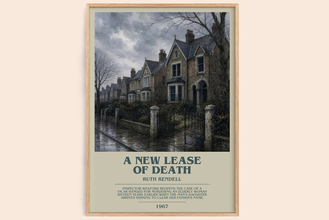 A New Lease of Death bookish book poster by Ruth Rendell – framed literary art print