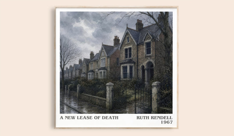 A New Lease of Death literary book poster by Ruth Rendell – framed literary art print
