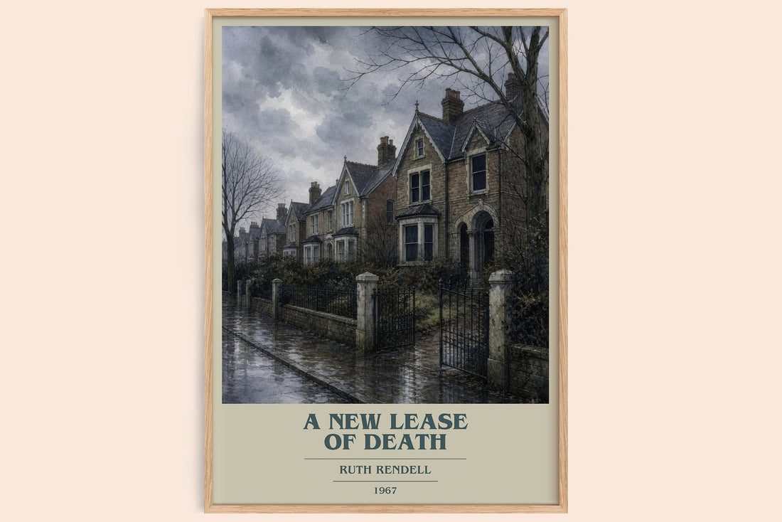 A New Lease of Death book cover book poster by Ruth Rendell – framed literary art print