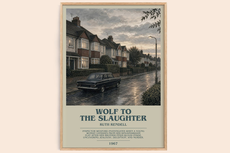 Wolf to the Slaughter bookish book poster by Ruth Rendell – framed literary art print