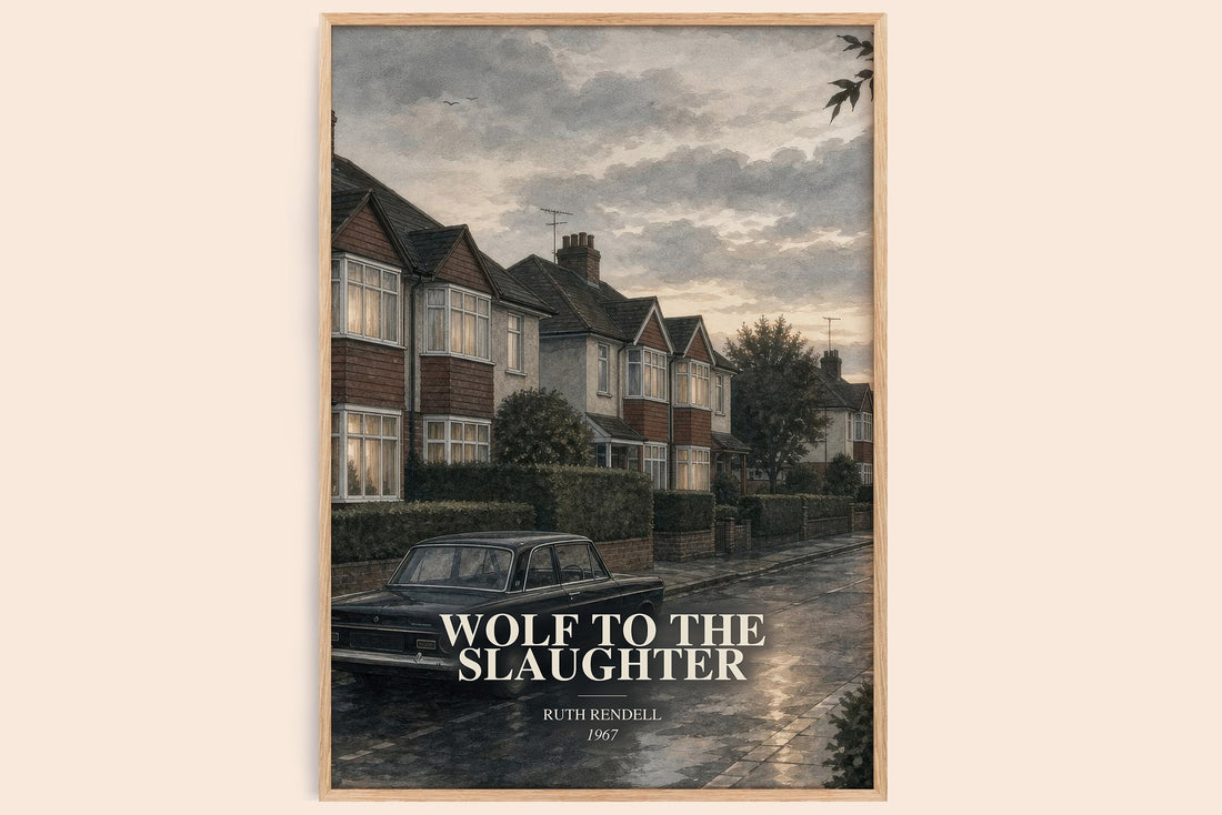 Wolf to the Slaughter watercolour book poster by Ruth Rendell – framed literary art print