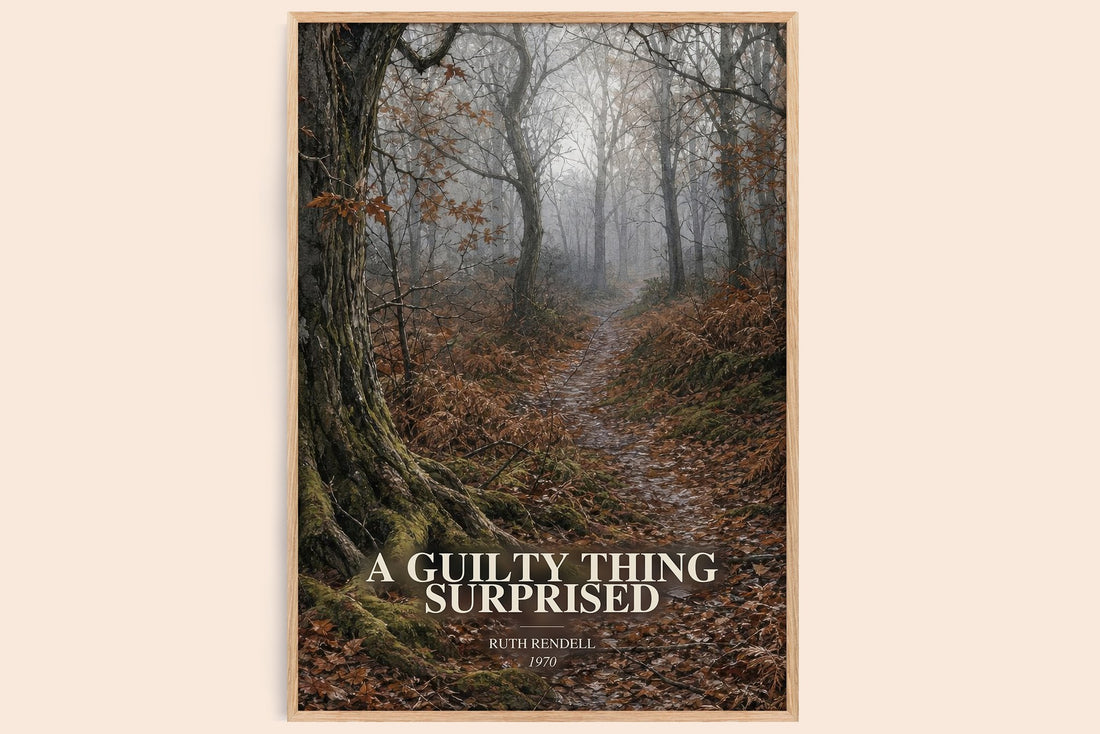 A Guilty Thing Surprised watercolour book poster by Ruth Rendell – framed literary art print