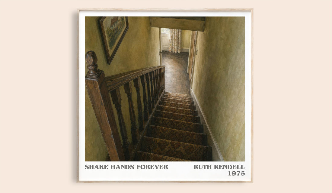 Shake Hands Forever literary book poster by Ruth Rendell – framed literary art print