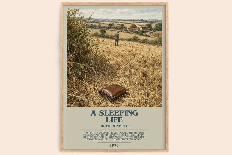 A Sleeping Life bookish book poster by Ruth Rendell – framed literary art print