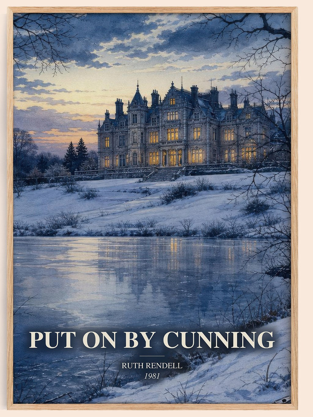 Put On by Cunning watercolour book poster by Ruth Rendell – framed literary art print