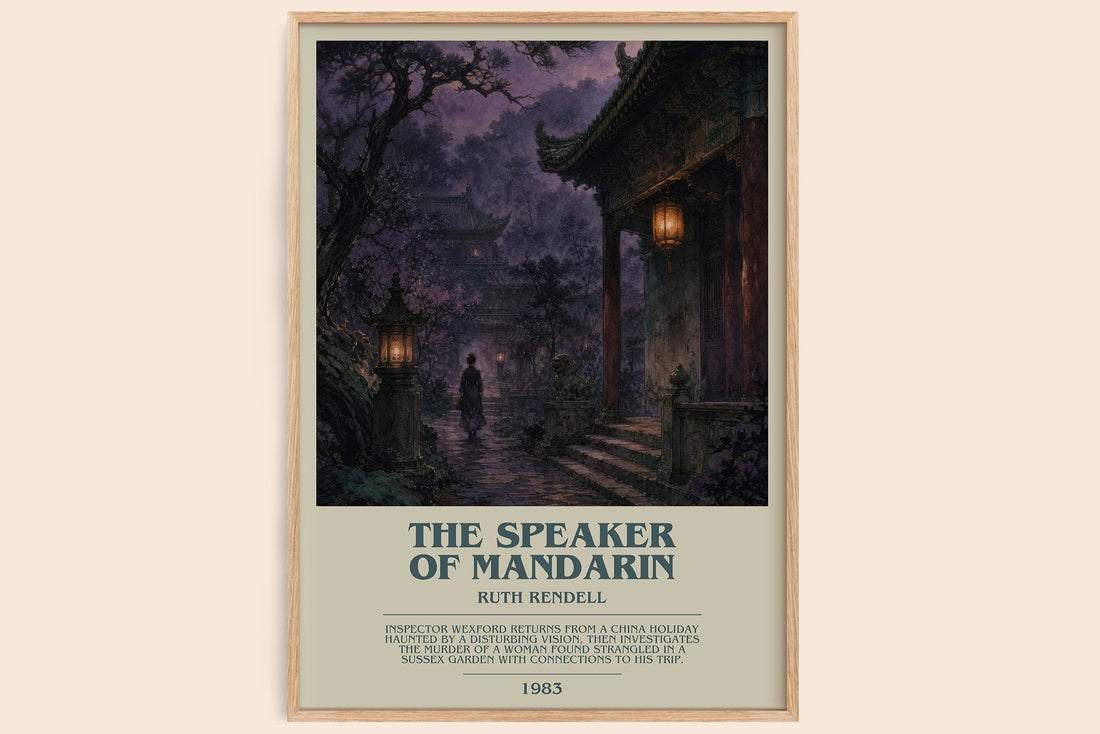 The Speaker of Mandarin bookish book poster by Ruth Rendell – framed literary art print