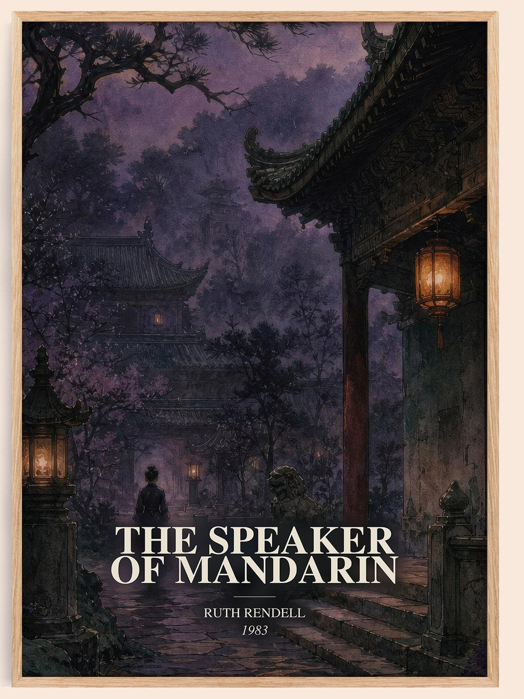 The Speaker of Mandarin watercolour book poster by Ruth Rendell – framed literary art print