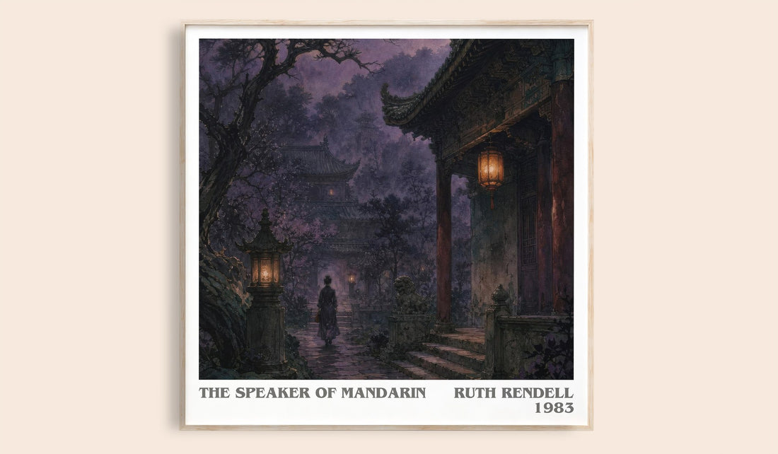 The Speaker of Mandarin literary book poster by Ruth Rendell – framed literary art print