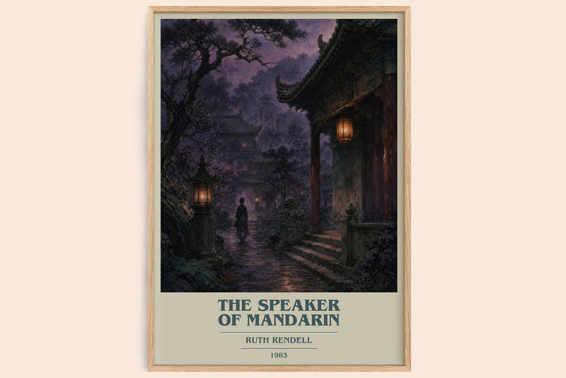 The Speaker of Mandarin book cover book poster by Ruth Rendell – framed literary art print