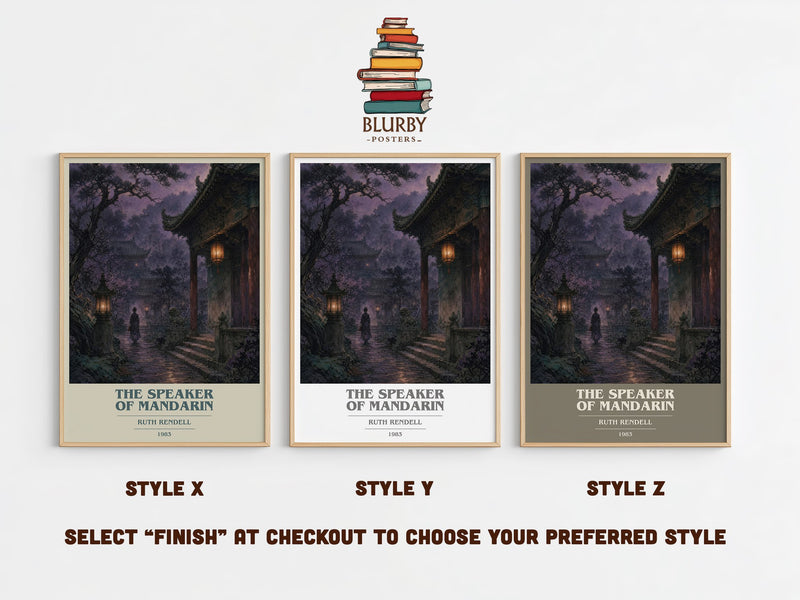 The Speaker of Mandarin book cover print in frame leaning in hallway – crime wall art
