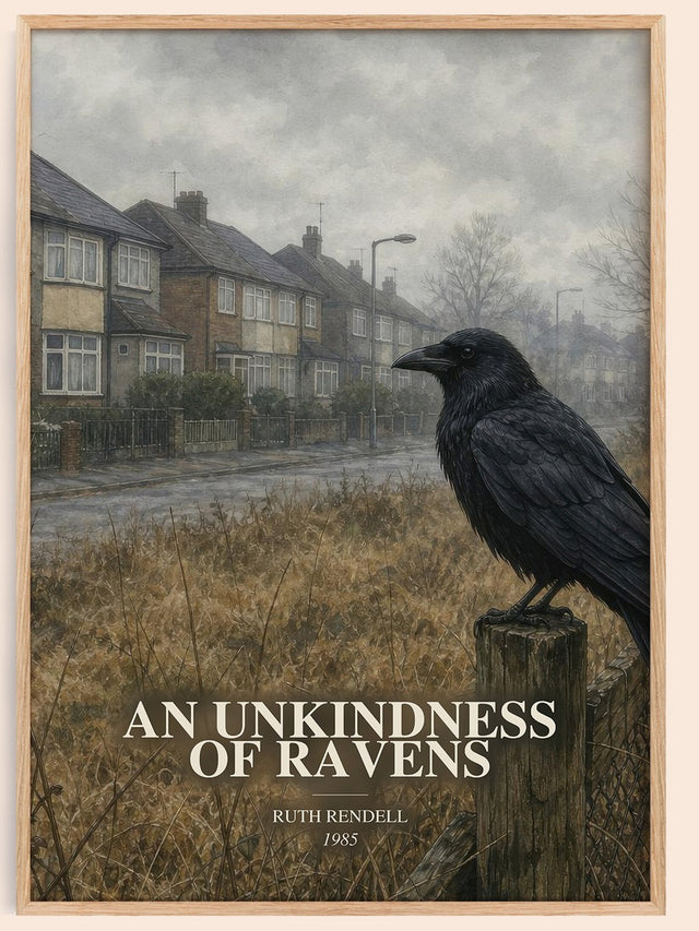 An Unkindness of Ravens Book Watercolour Illustration by Ruth Rendell