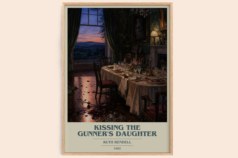 Kissing the Gunner's Daughter book cover book poster by Ruth Rendell – framed literary art print