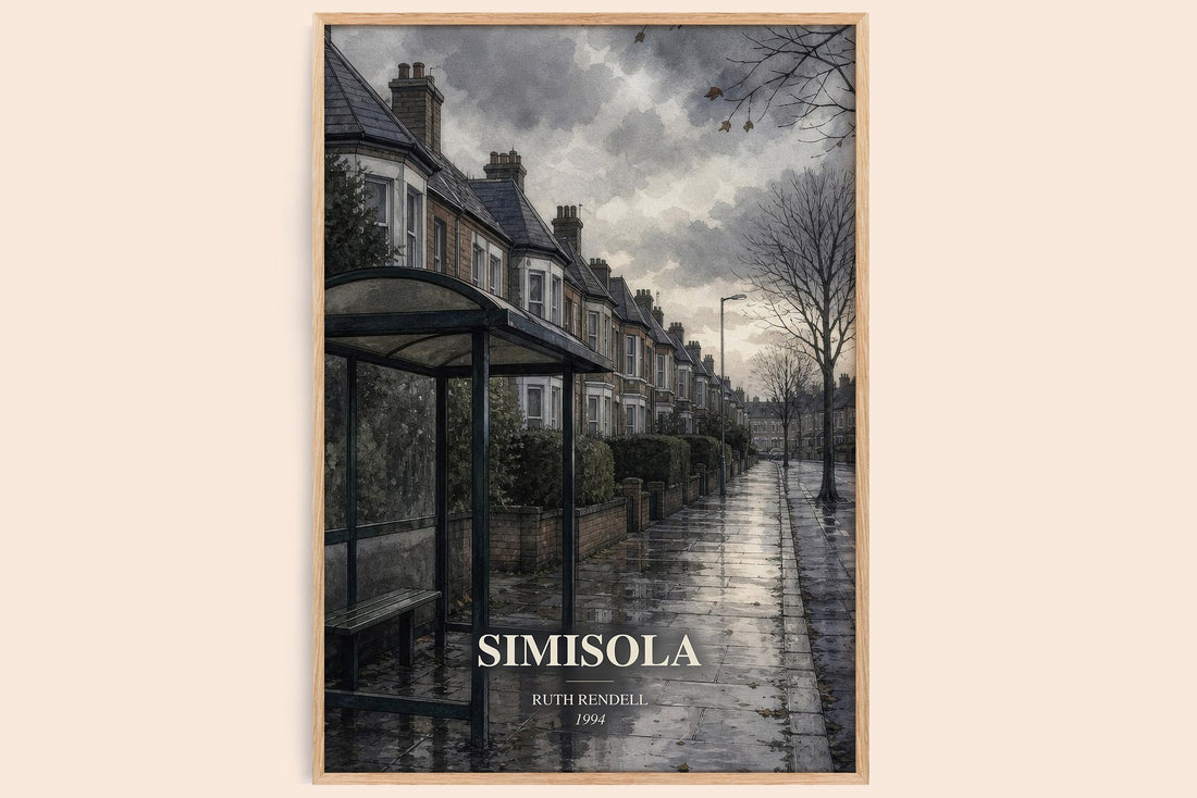 Simisola watercolour book poster by Ruth Rendell – framed literary art print