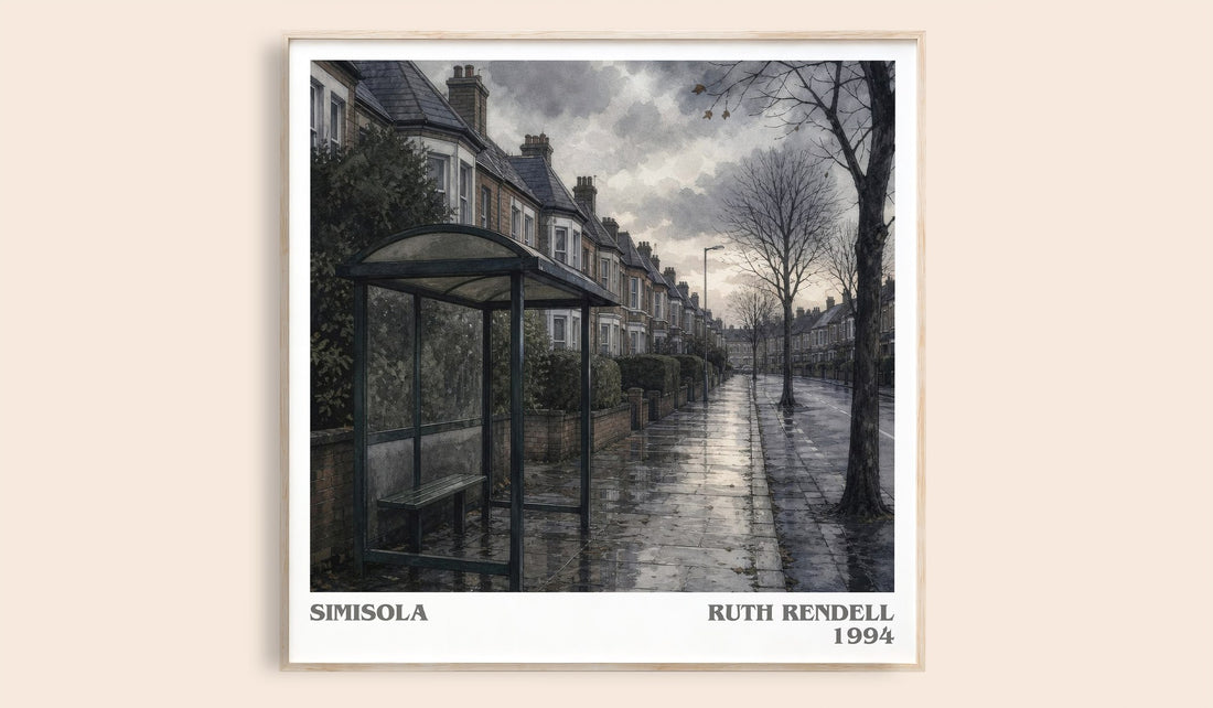 Simisola literary book poster by Ruth Rendell – framed literary art print