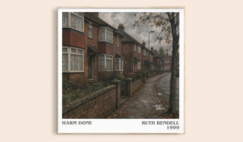 Harm Done literary book poster by Ruth Rendell – framed literary art print
