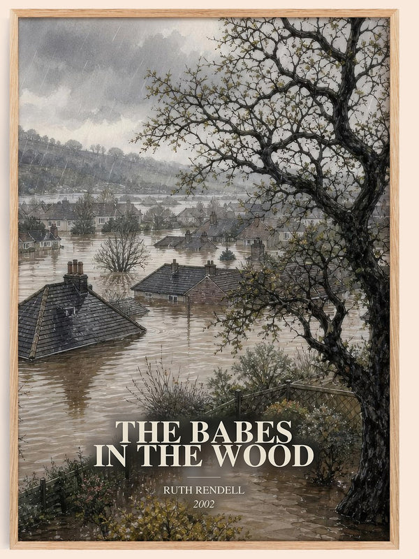 The Babes in the Wood watercolour book poster by Ruth Rendell – framed literary art print