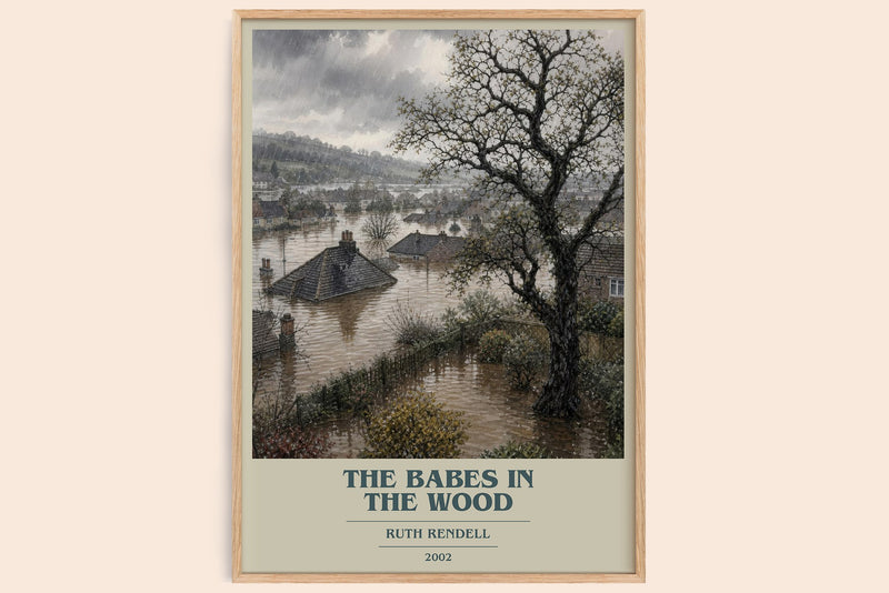 The Babes in the Wood book cover book poster by Ruth Rendell – framed literary art print