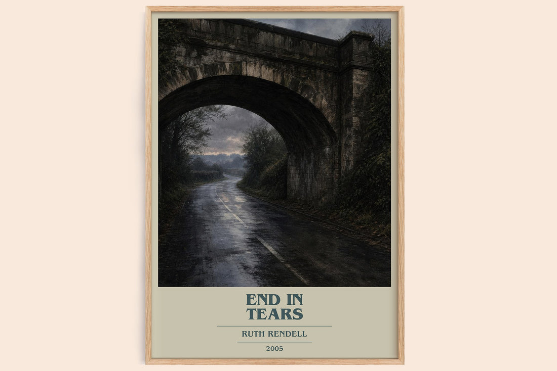 End in Tears book cover book poster by Ruth Rendell – framed literary art print
