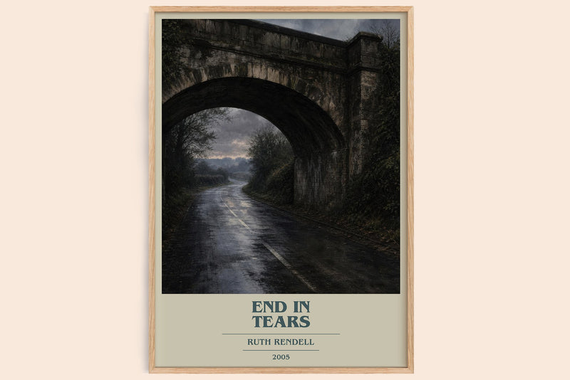 End in Tears book cover book poster by Ruth Rendell – framed literary art print