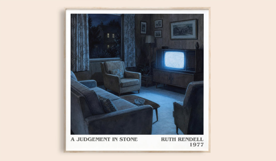 A Judgement in Stone literary book poster by Ruth Rendell – framed literary art print